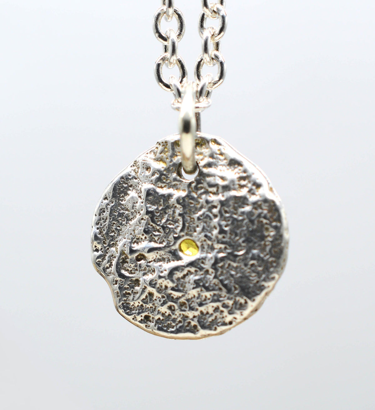 Yellow Sapphire Sterling Silver Handmade Gemstone Pendant