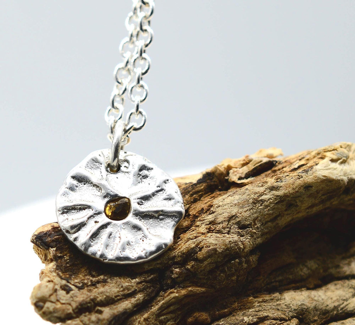 Yellow Sapphire Sterling Silver Handmade Gemstone Pendant