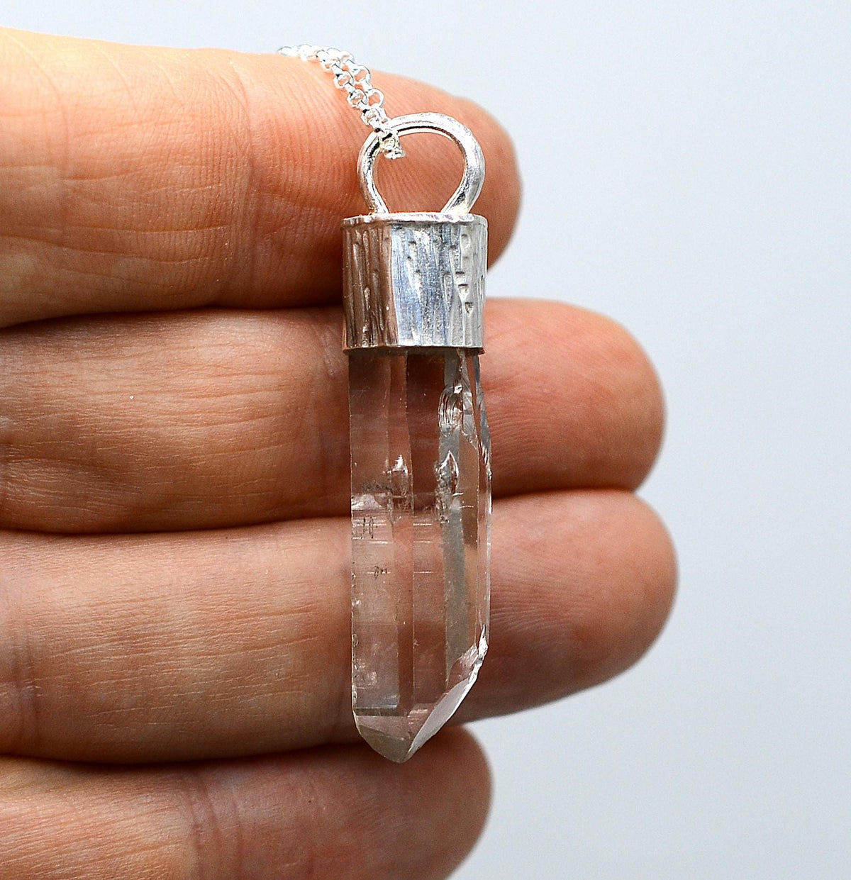 Handmade Himalayan Quartz Sterling Silver Pendant