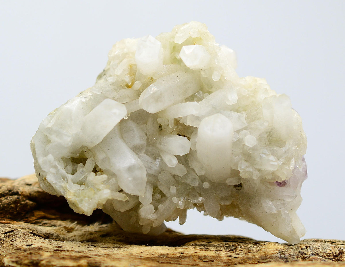Purple Fluorite Crystals on Quartz Cluster