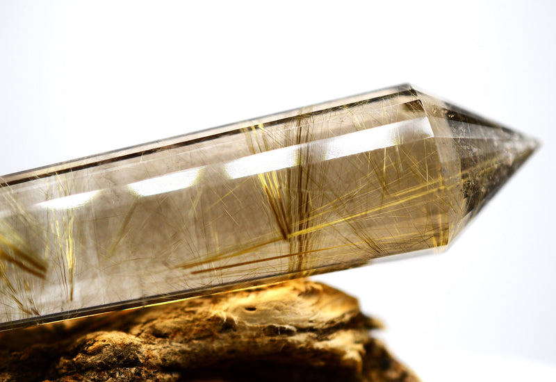 24 Sided Himalayan Rutilated Smoky Quartz Vogel Wand