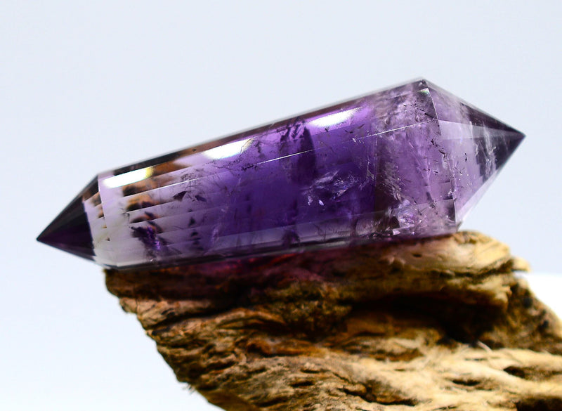 24-Sided Amethyst & Smoky Quartz Vogel Wand