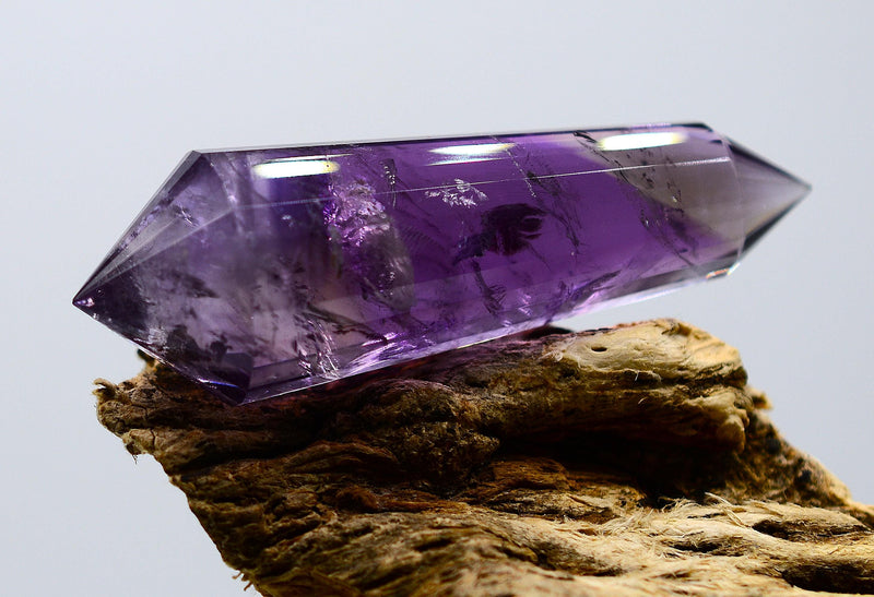 24-Sided Amethyst & Smoky Quartz Vogel Wand