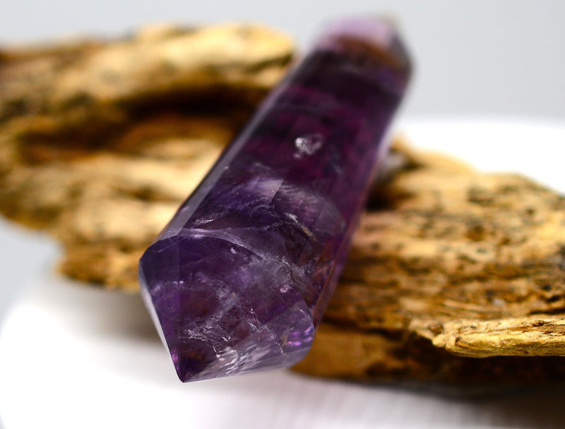 24-Sided Amethyst & Smoky Quartz Vogel Wand