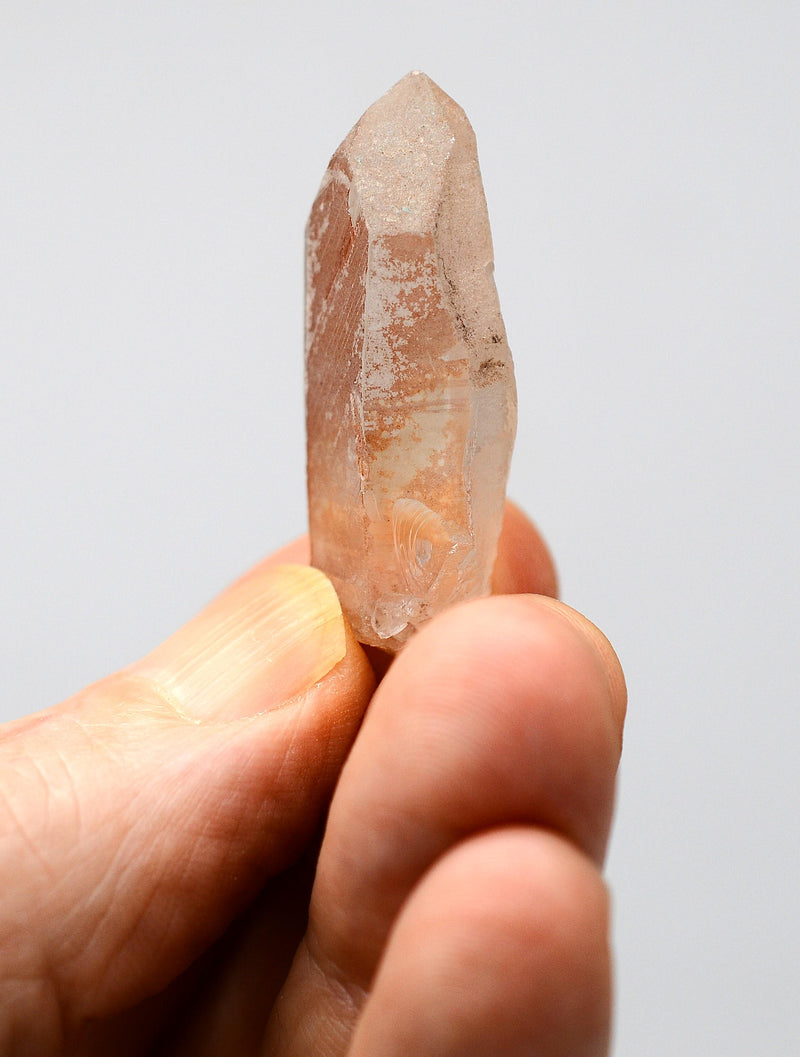 Pink Lemurian Curved Quartz Transmitter Crystal