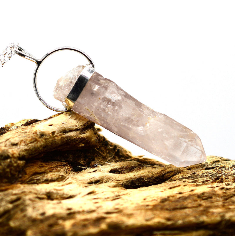 Lithium Phantom Quartz Silver Pendant