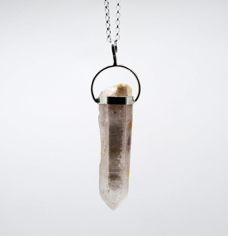 Lithium Phantom Quartz Silver Pendant