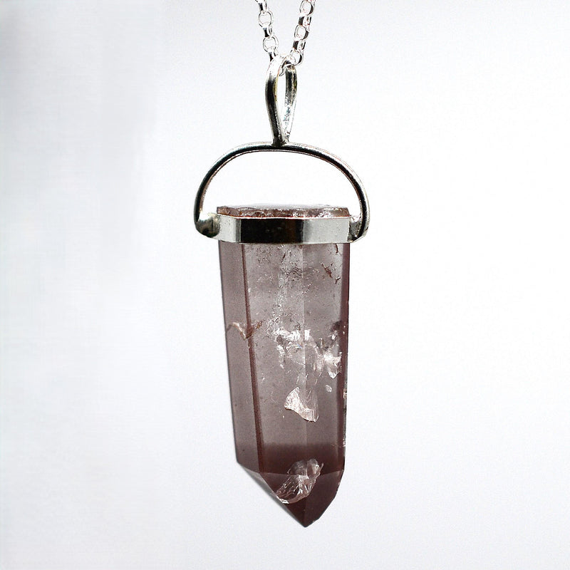 Lithium Quartz Phantom Silver Pendant