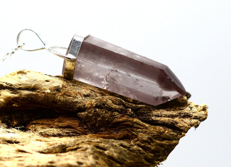 Lithium Quartz Phantom Silver Pendant