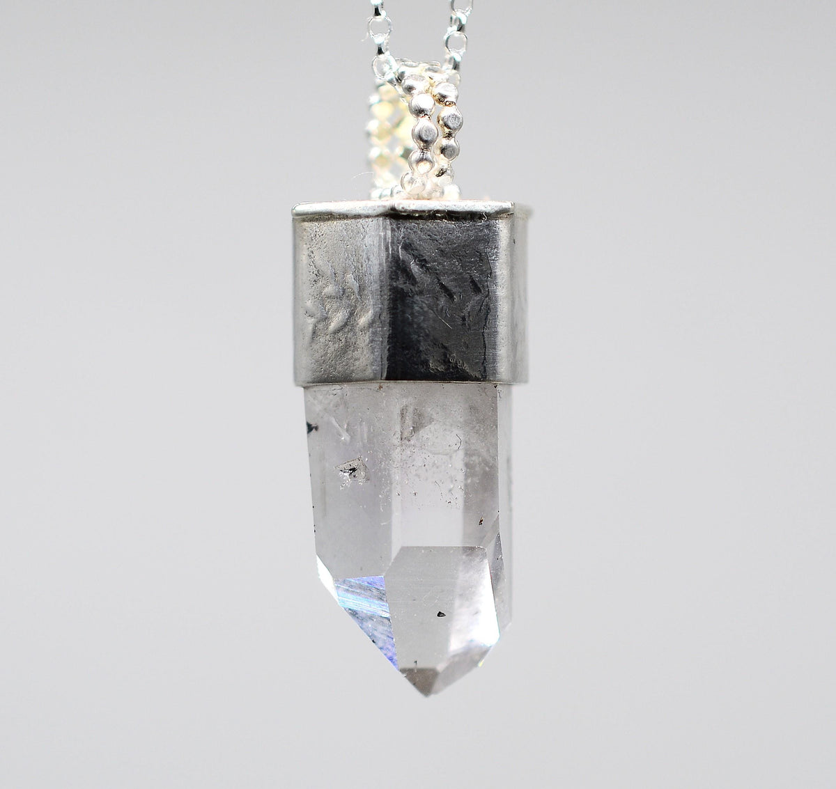 Handmade Brandberg Quartz Sterling Silver Crystal Pendant