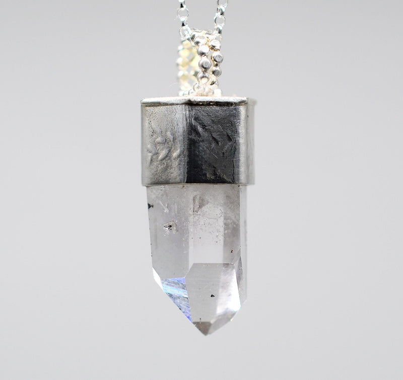 Handmade Brandberg Quartz Sterling Silver Crystal Pendant
