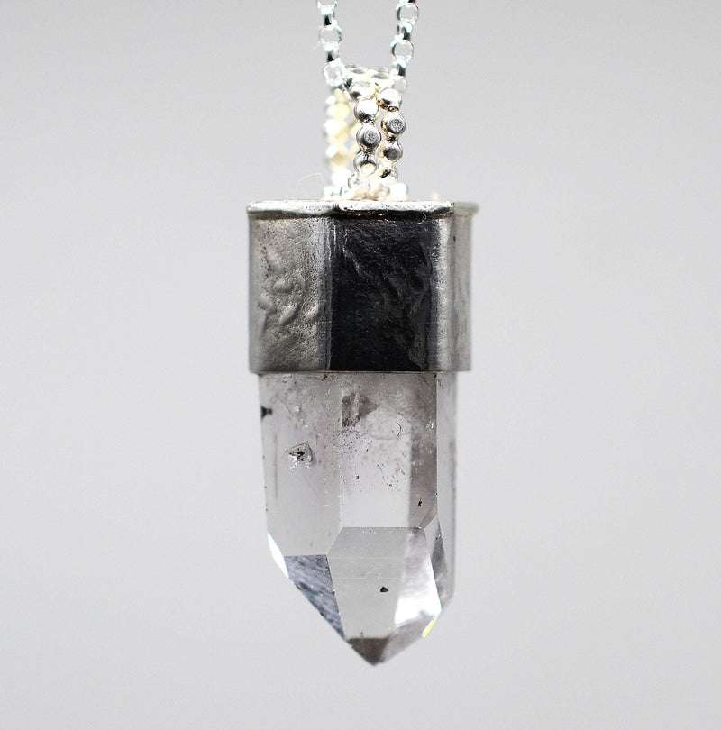 Handmade Brandberg Quartz Sterling Silver Crystal Pendant