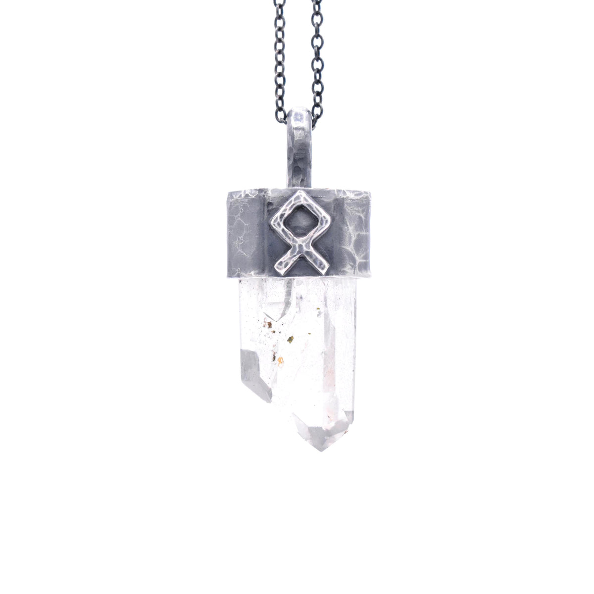 Brandberg Quartz Crystal Rune Pendant