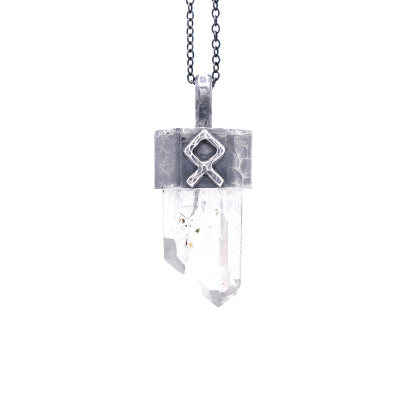 Brandberg Quartz Crystal Rune Pendant