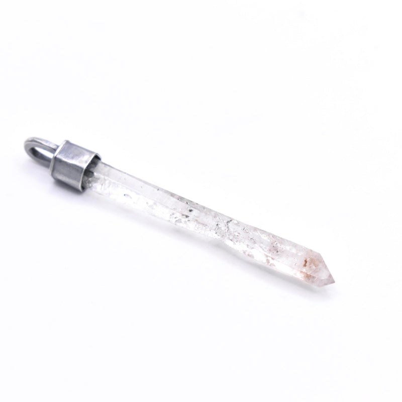 Brandberg Quartz Manifestation Laser Crystal Silver Pendant