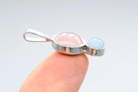 Morganite and Aquamarine Silver Pendant