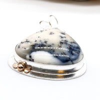 Opal Silver and Gold Butterfly Pendant