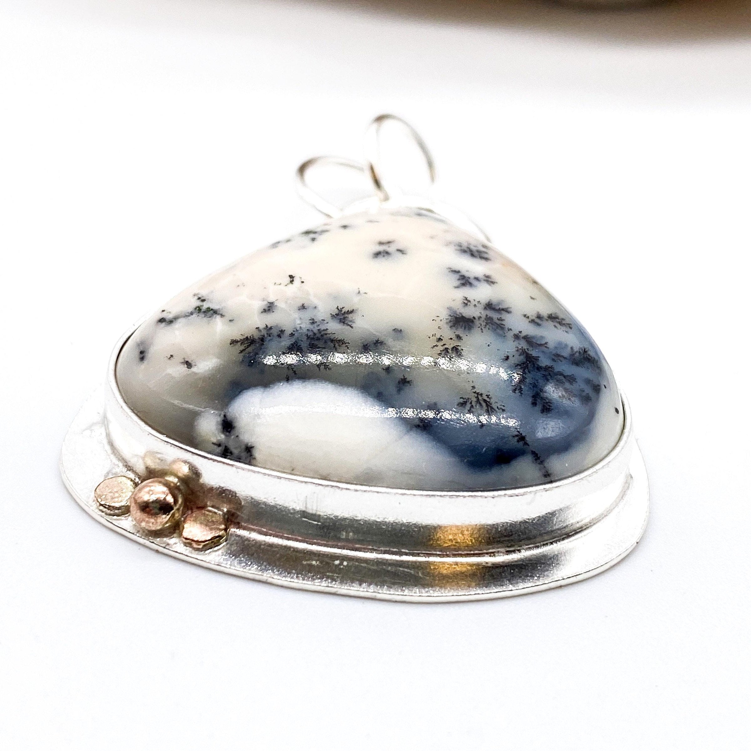 Opal Silver and Gold Butterfly Pendant