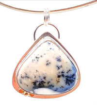 Opal Silver and Gold Butterfly Pendant