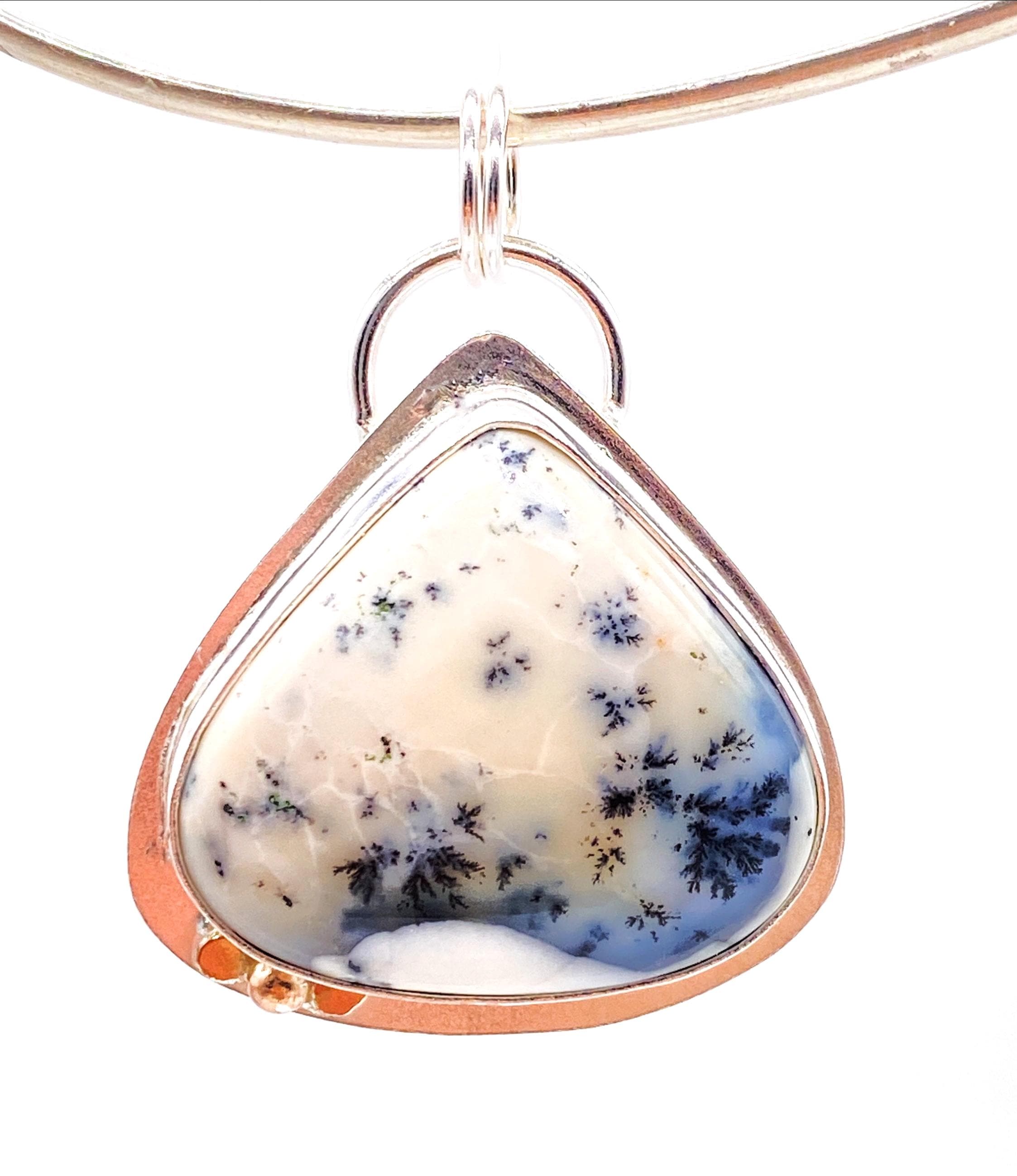 Opal Silver and Gold Butterfly Pendant