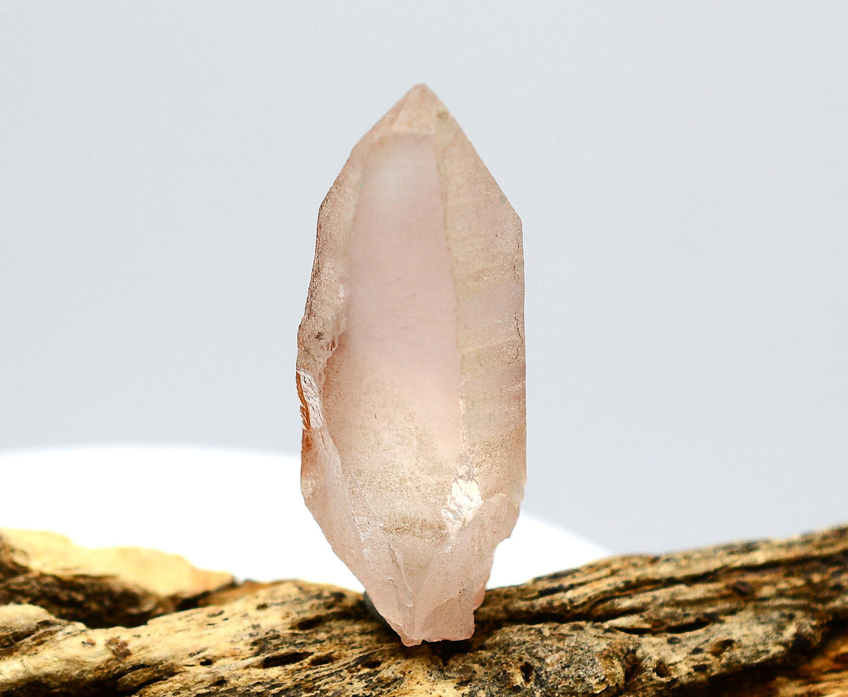 Pink Lemurian Curved Quartz Transmitter Crystal