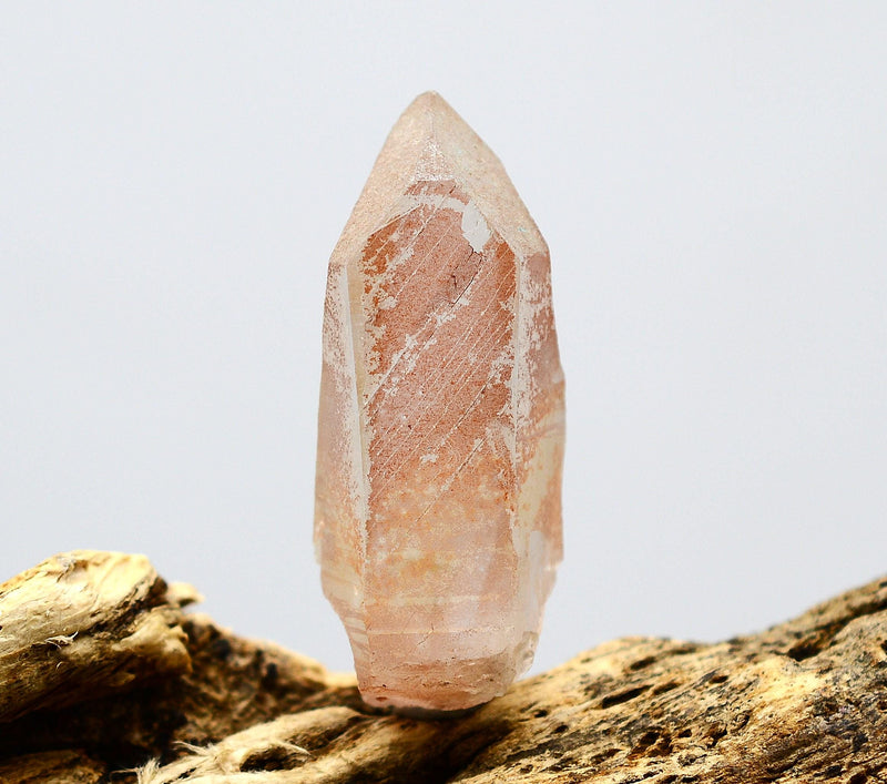 Pink Lemurian Curved Quartz Transmitter Crystal
