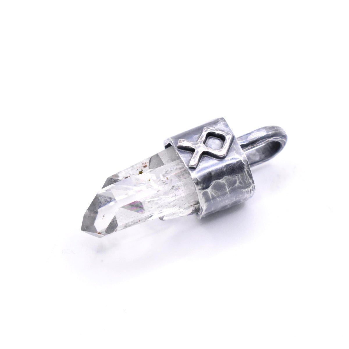 Brandberg Quartz Crystal Rune Pendant