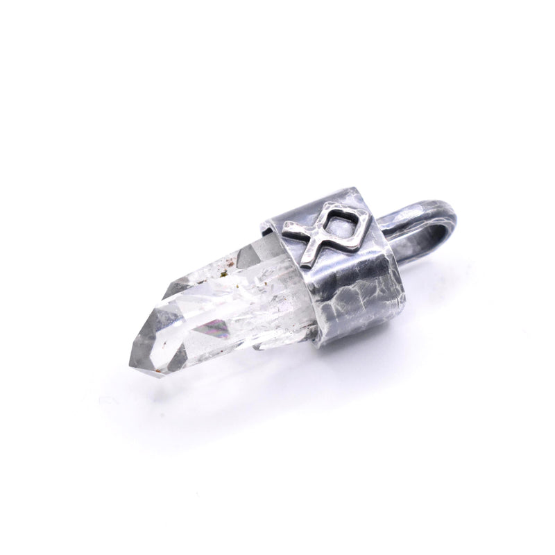 Brandberg Quartz Crystal Rune Pendant