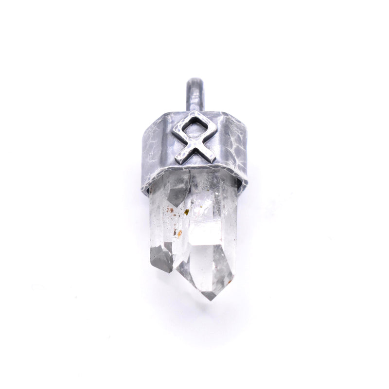 Brandberg Quartz Crystal Rune Pendant