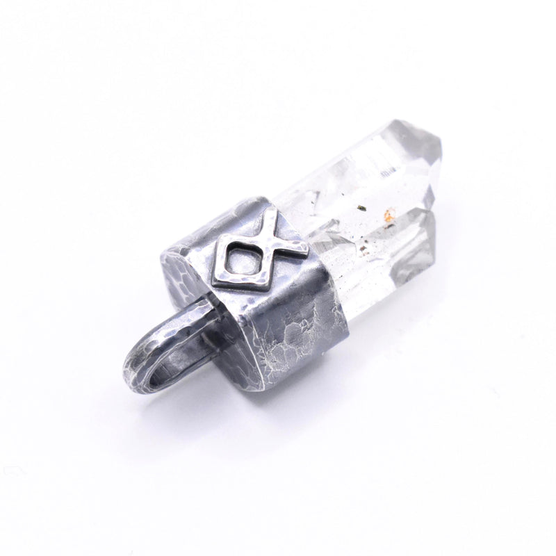Brandberg Quartz Crystal Rune Pendant