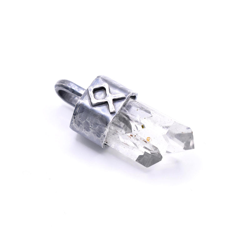 Brandberg Quartz Crystal Rune Pendant