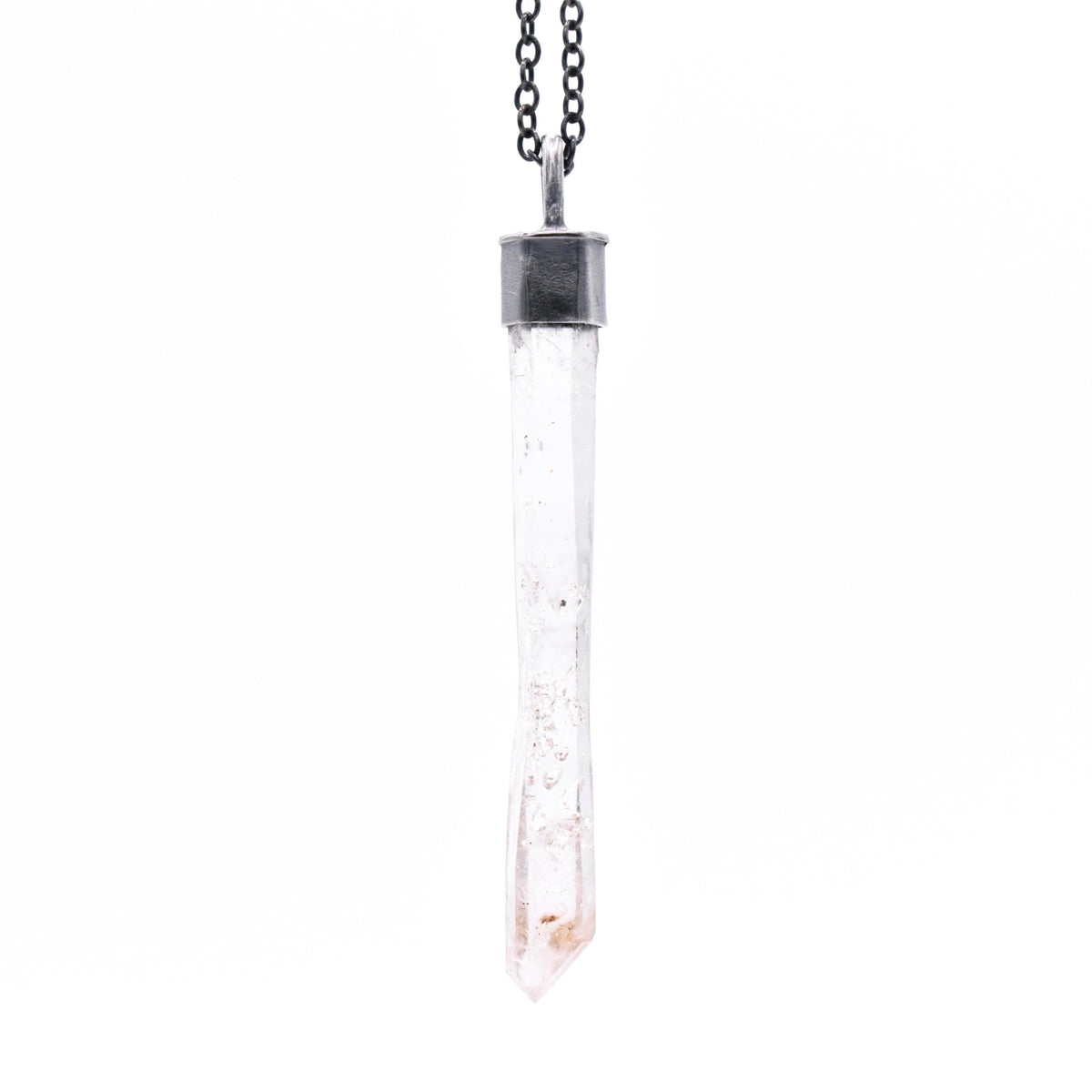 Brandberg Quartz Manifestation Laser Crystal Silver Pendant