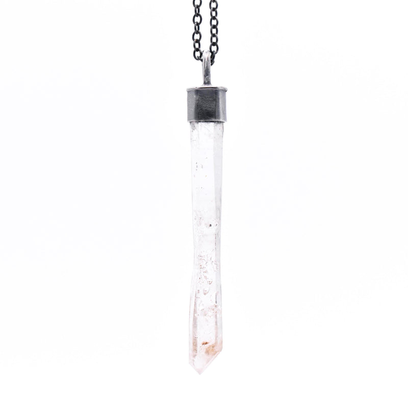 Brandberg Quartz Manifestation Laser Crystal Silver Pendant