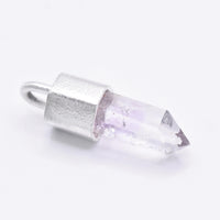 Handmade Brandberg Quartz Hammered Sterling Silver Pendant