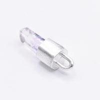 Handmade Brandberg Quartz Hammered Sterling Silver Pendant