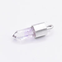 Handmade Brandberg Quartz Hammered Sterling Silver Pendant