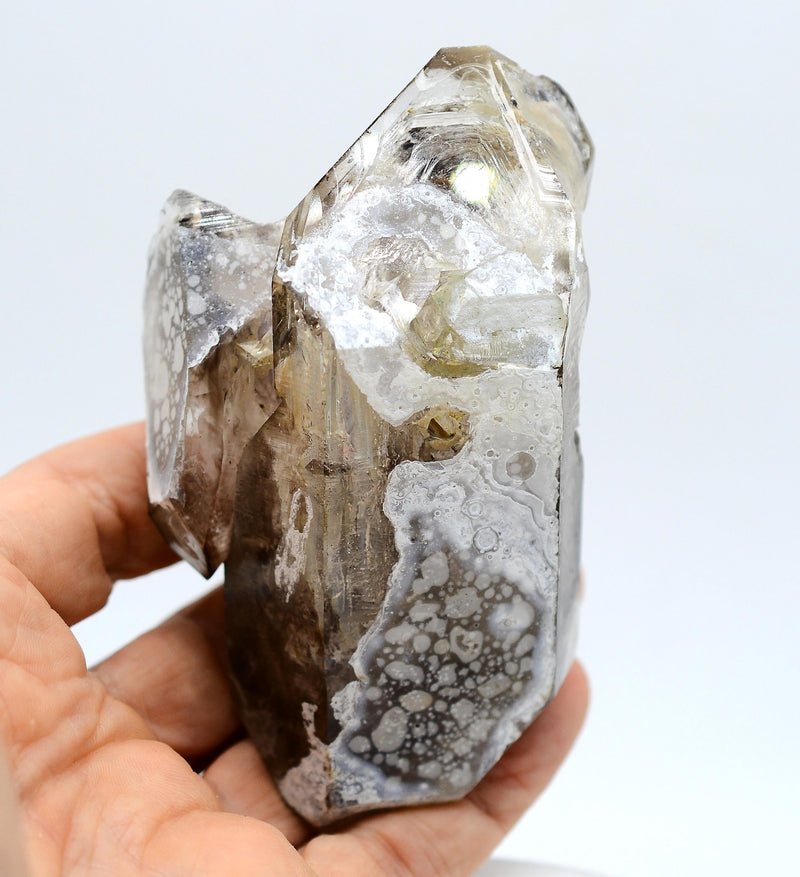 Omapeleki Brandberg Smoky Skeletal Enhydro: Ethically Mined Quartz Crystal