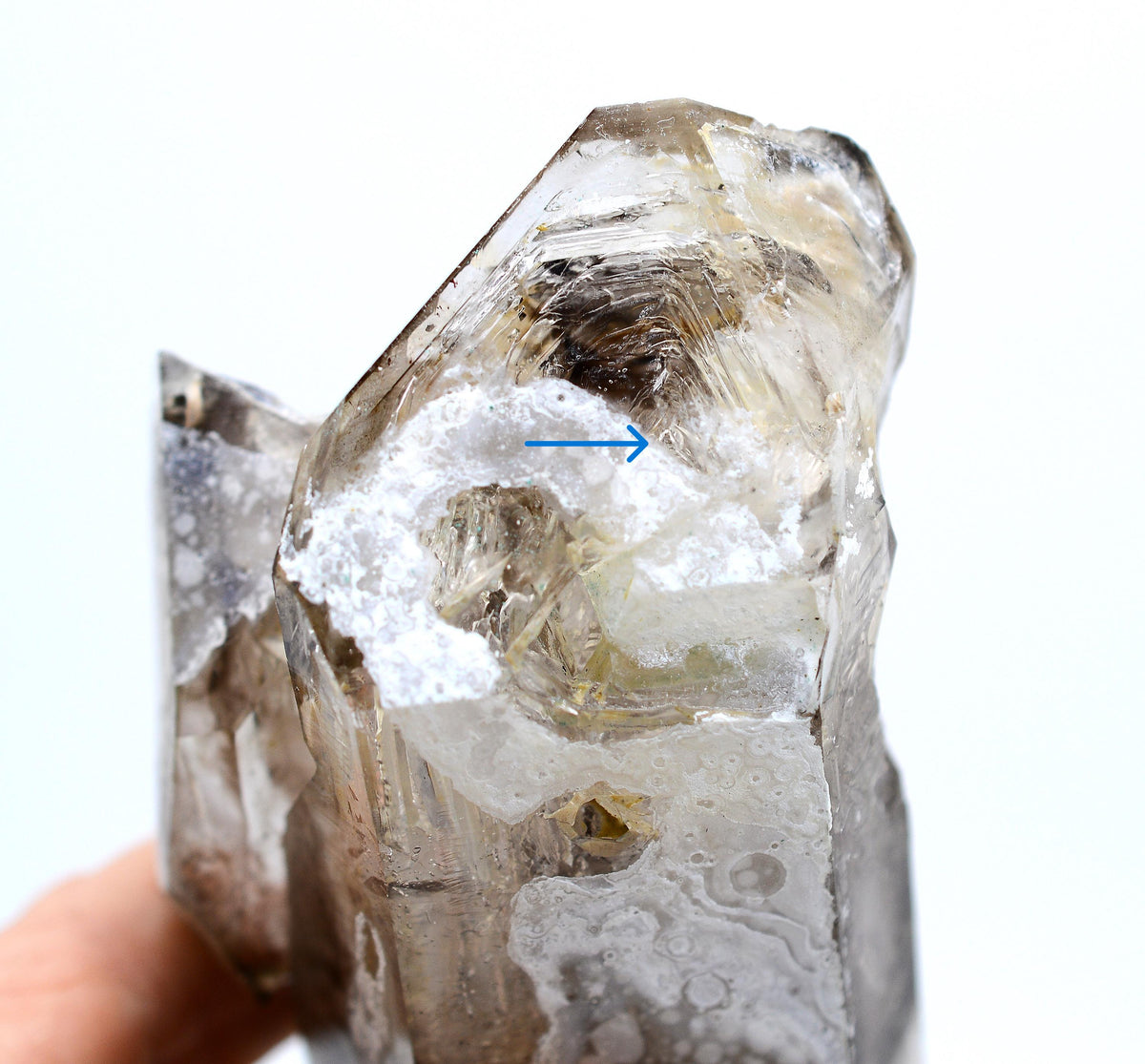 Omapeleki Brandberg Smoky Skeletal Enhydro: Ethically Mined Quartz Crystal