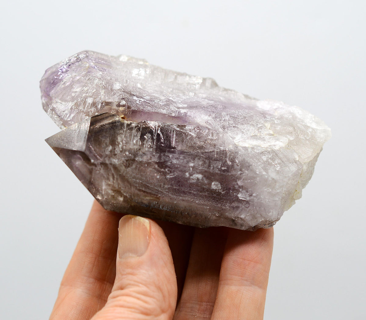 Brandberg Harlequin Self-Healed Black Phantom Enhydro: Ethically Mined Quartz Crystal