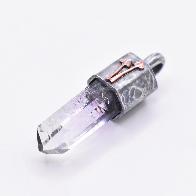 Handmade Brandberg Oxidised Sterling Silver and Copper Mushroom Pendant