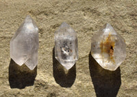 Tibetan Quartz Double Terminated Crystals x 3: Ethically Mined in Tibet, 30mm+