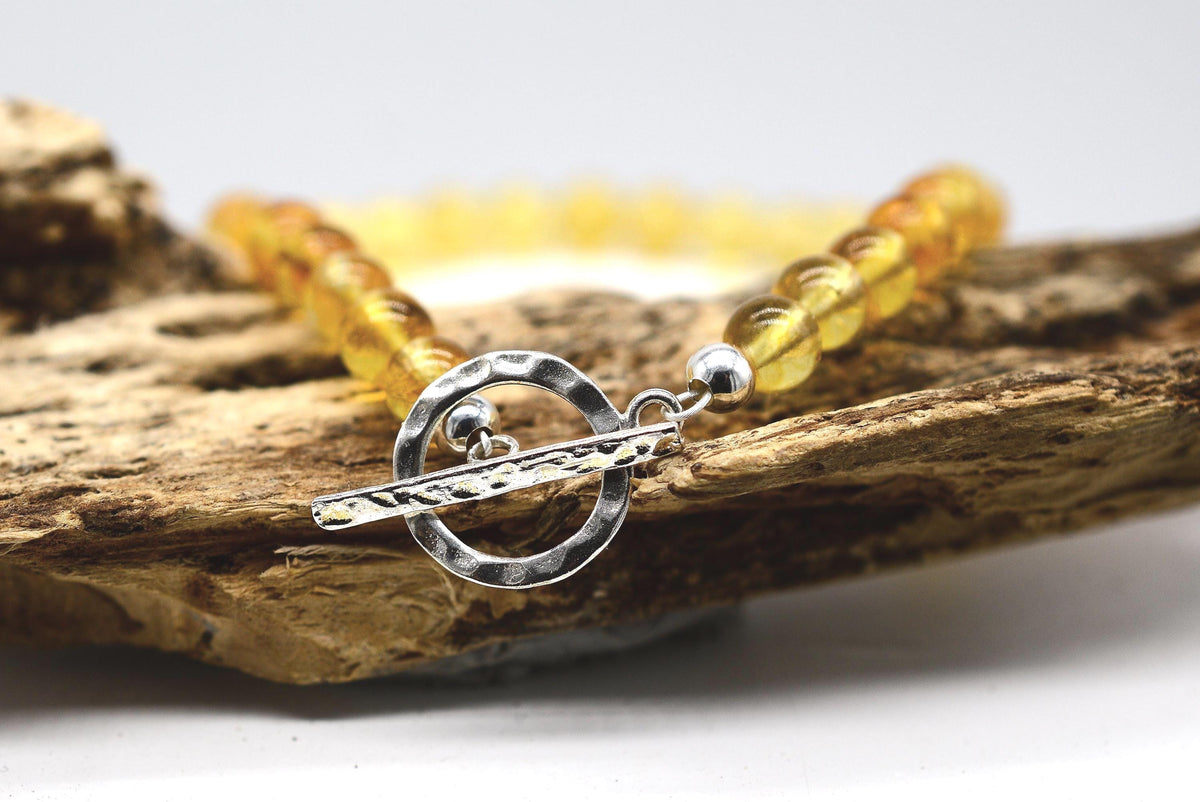 Citrine Bracelet with Handmade Silver Fastener