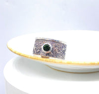 Green Tourmaline Silver Ring Handmade