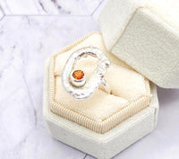 Orange Tourmaline Sterling Silver Ring Handmade