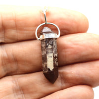 Lithium Quartz DT Phantom Silver Pendant