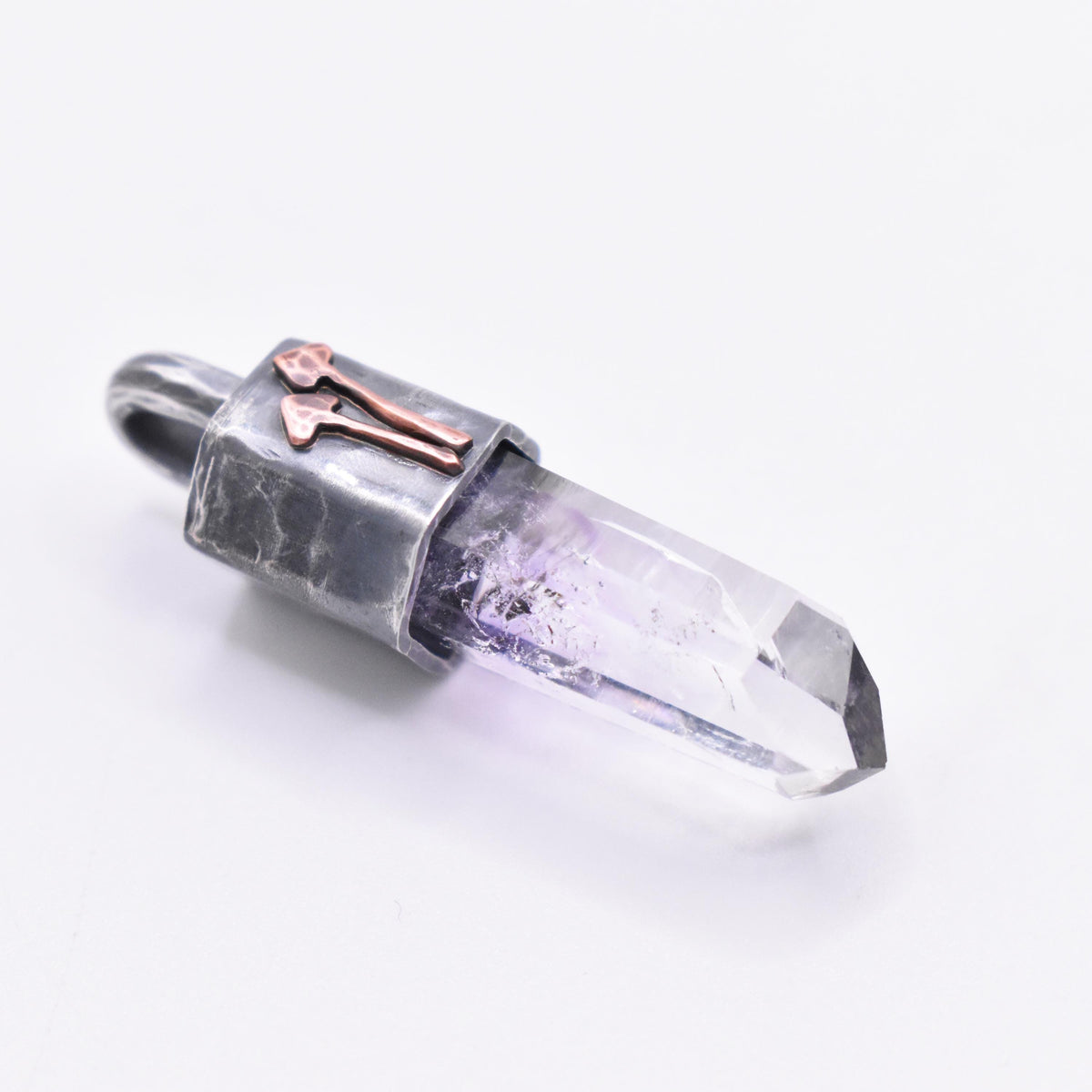 Handmade Brandberg Oxidised Sterling Silver and Copper Mushroom Pendant