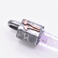 Handmade Brandberg Oxidised Sterling Silver and Copper Mushroom Pendant