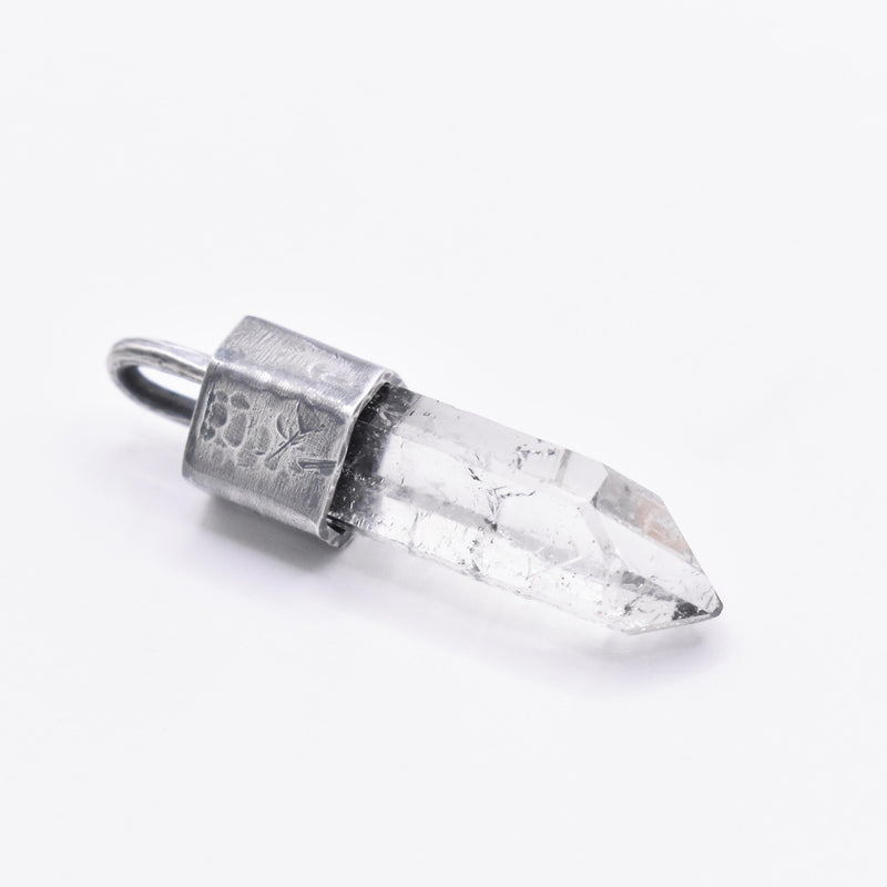 Handmade Quartz Oxidised Sterling Silver Pendant