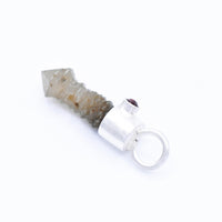 Handmade Mongolian Green Sceptre Generator Quartz and Pink Tourmaline Sterling Silver Pendant