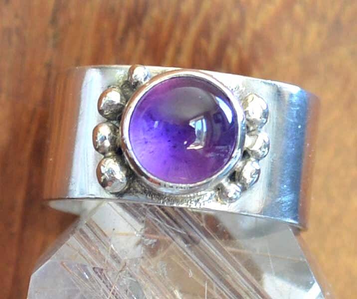 Handmade Amethyst Silver Ring: First-Grade Amethyst Ring